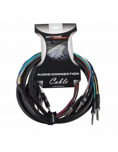 Roxtone MUC011L3 8-Ch Balanceado Serpiente 1/4 Trs Macho a macho TRS 1/4/3 M (9.84 Pies)